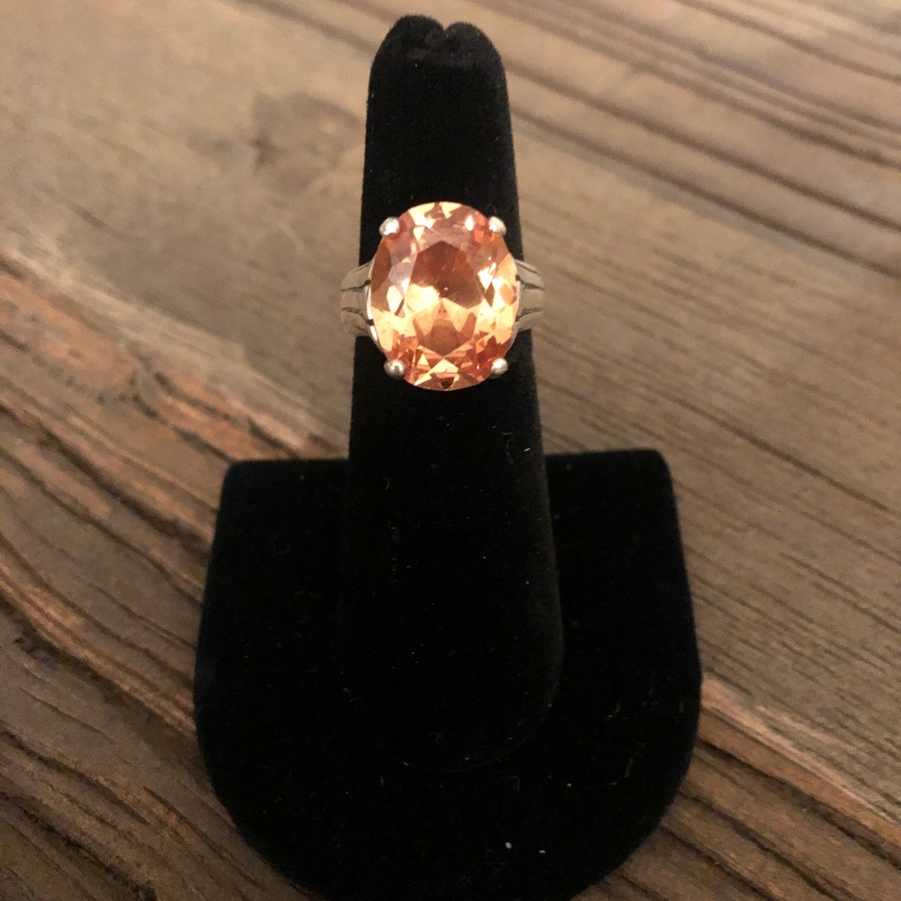 Silpada Retired Sterling Silver Champagne CZ Ring